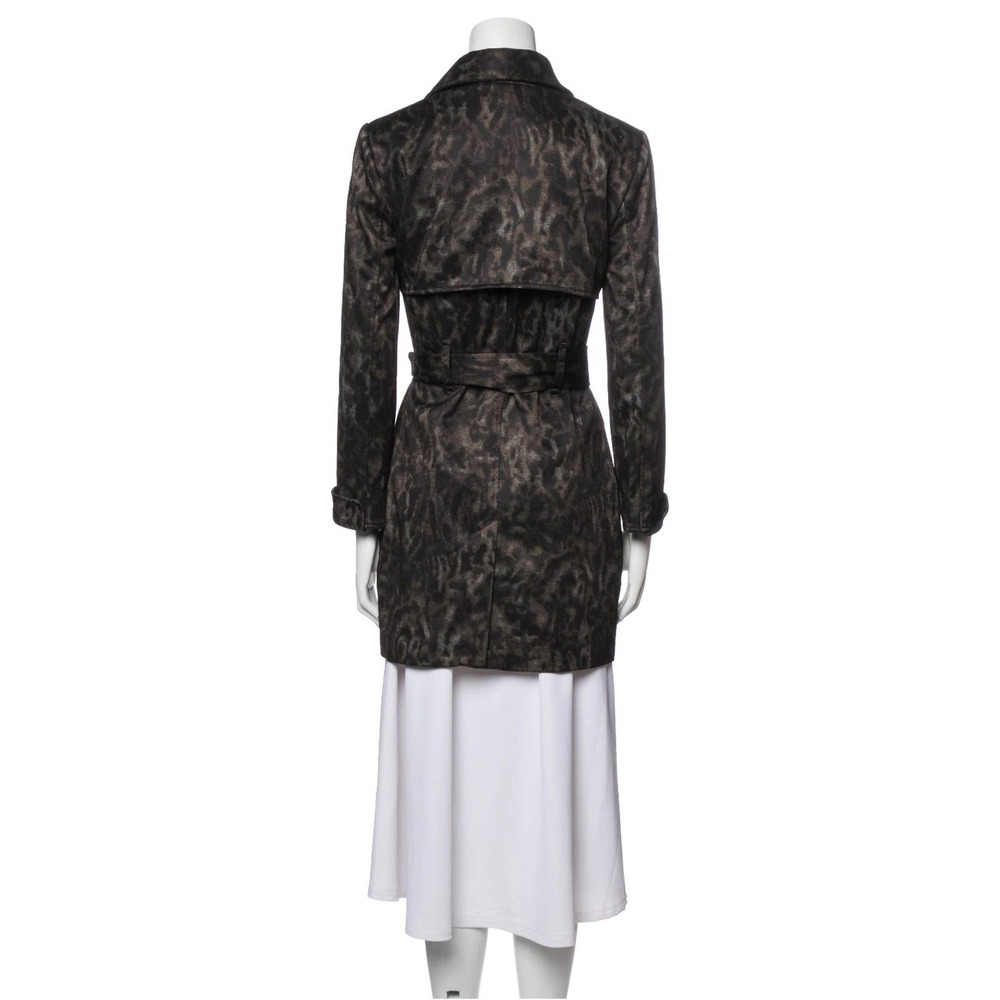 Walter Baker Animal Print Belted Double Breasted Trench Coat Women Size Small - Picture 3 of 10